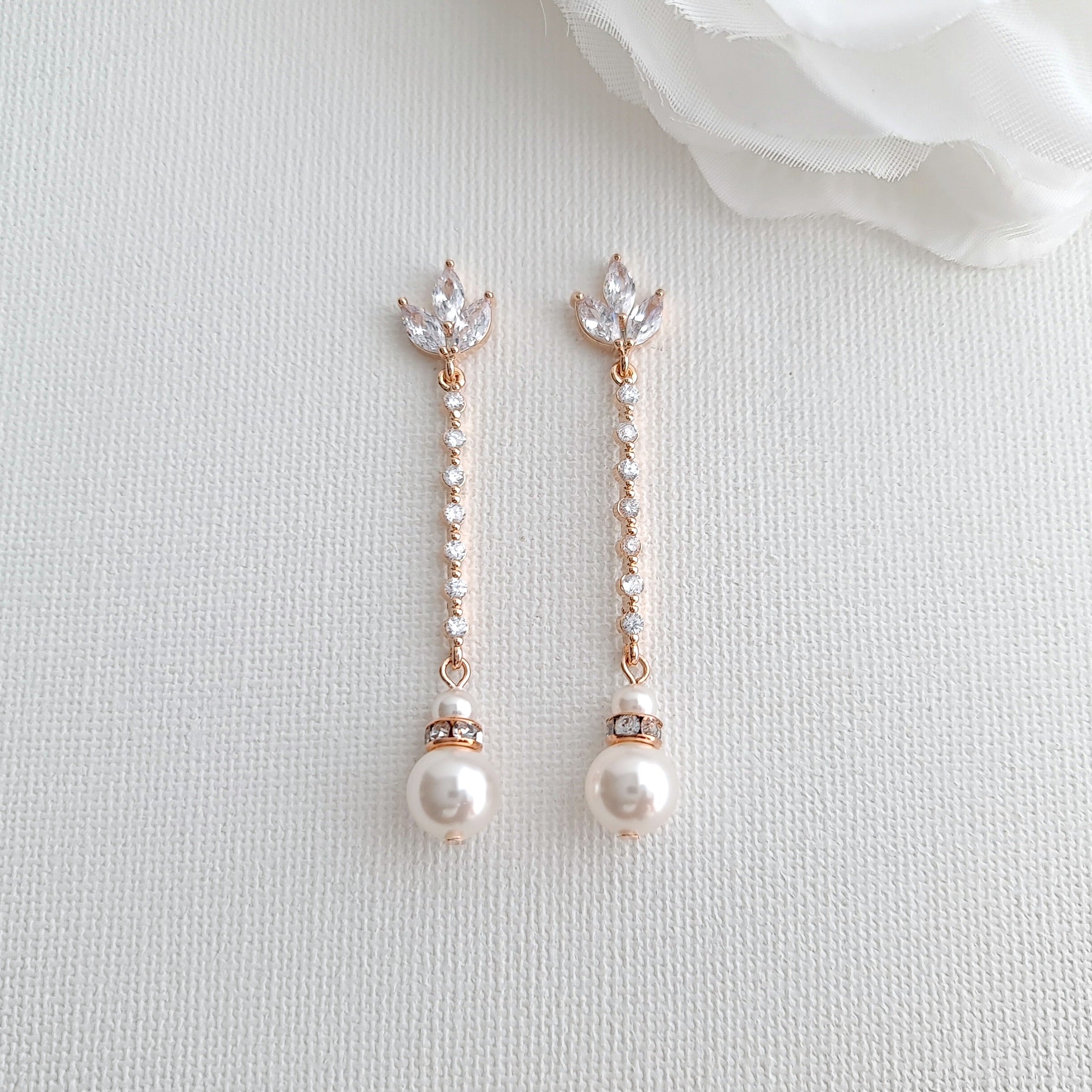The Charis Blue Stone Pearl Drop Earring